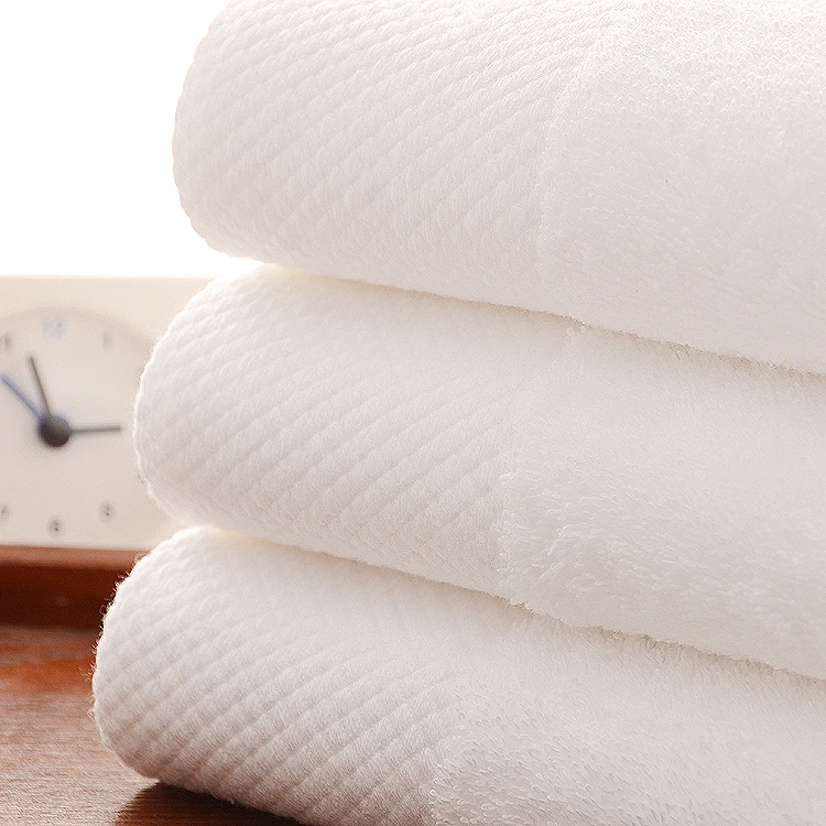 100% cotton luxury high quality bath towel hotel bathroom towel pure color absorbent White towel