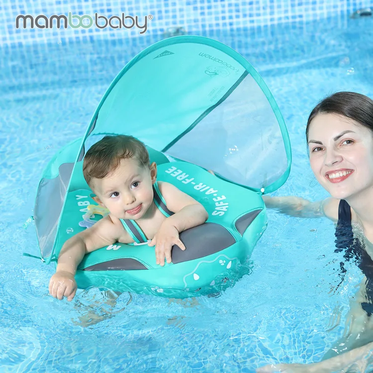 
Mambobaby Unicorn Non- Inflatable Toddler Swimming Ring Baby Summer Spa Floater Baby Float with Sun Canopy Pool Swimming Floater 