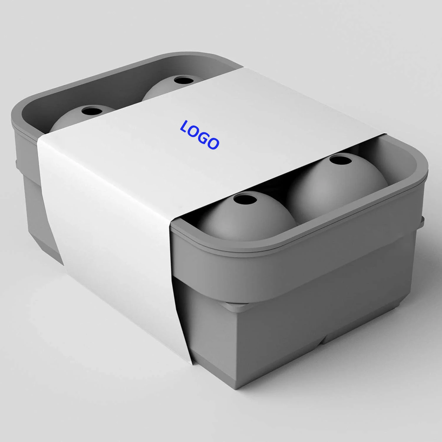 Custom 4 6 8 cavity ball square shaped large silicone sphere 2 pack ice cube trays for whiskey