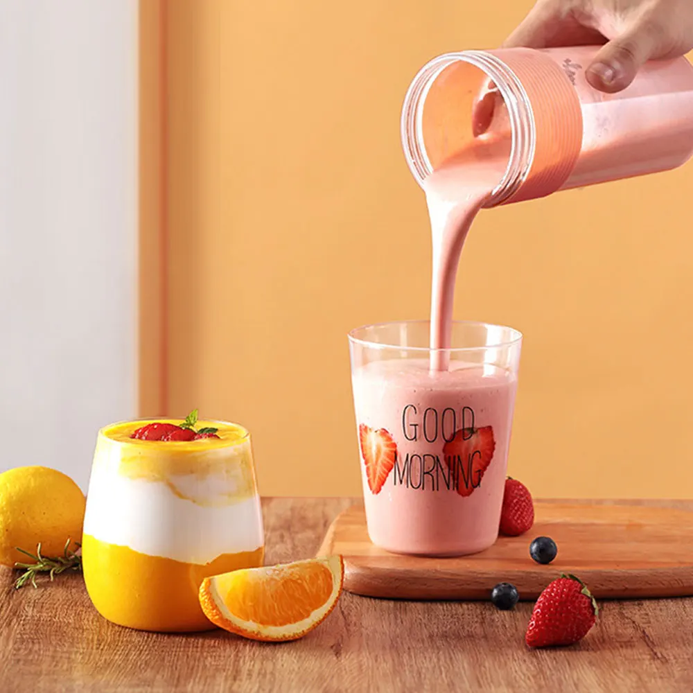 Electric Small Orange Fruit Smoothie Food Juicer extract Blender Cup Personal Wireless Rechargeable Usb Mini