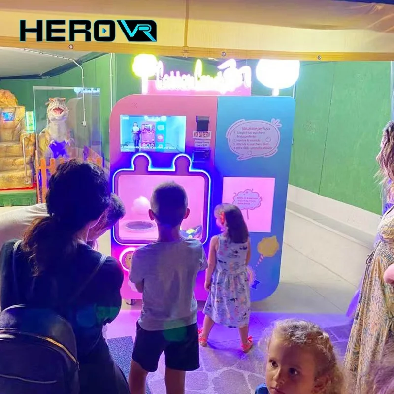 New Design Electric Automatic Making Cotton Candy Marshmallow Vending Machine For Sale