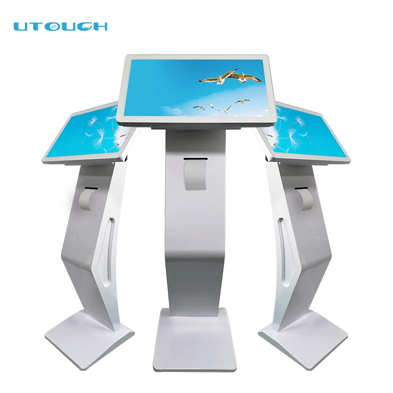 Wireless bank waiting system token touch screen machine queue ticketing kiosk