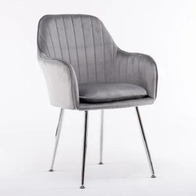 
Hot sale restaurant furniture free samples modern simple colorful creative fabric / velvet dining chair with metal legs 