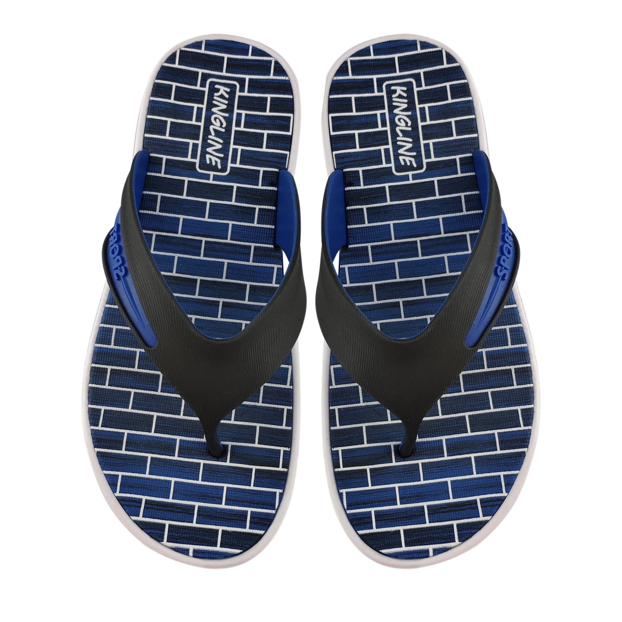 Greatshoe Best Selling Comfortable Men Printed Flat Eva Flip Flops Slippers Style Slim Strap Printed Eva Flip Flops Pink Colo