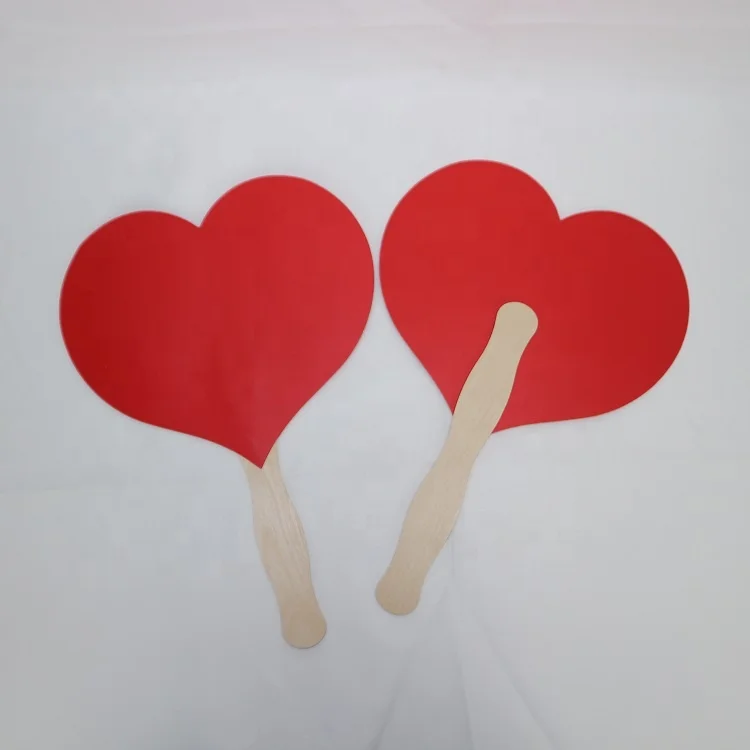 Custom Die Cut Shape Paper Hand Fan with Wooden Handle Chinese Personalized Hand Fan