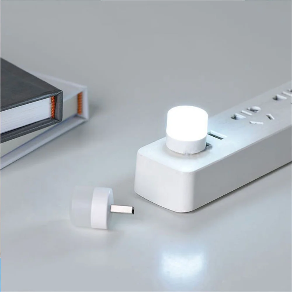 Portable USB Plug Night Light Lamp Small Book Lamps LED Eye Protection Reading Computer Mobile Power Charging Light