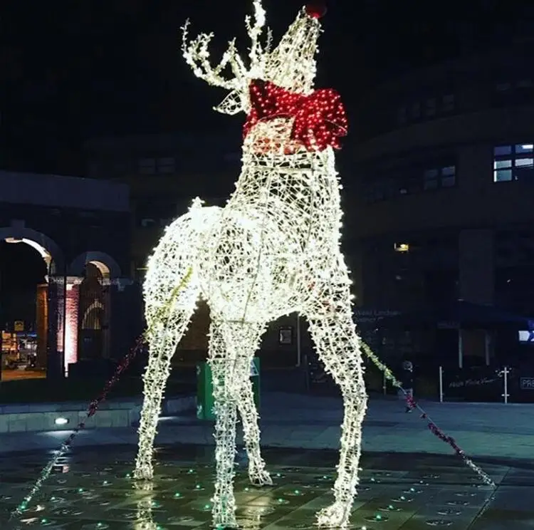 Outdoor 3D Large Outdoor Christmas Deer Light Street Motif Deer