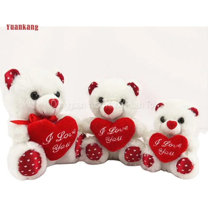 valentines stuffed animal Red Heart Teddy Bear Stuffed Plush Toys With Embroidery Logo And Feet