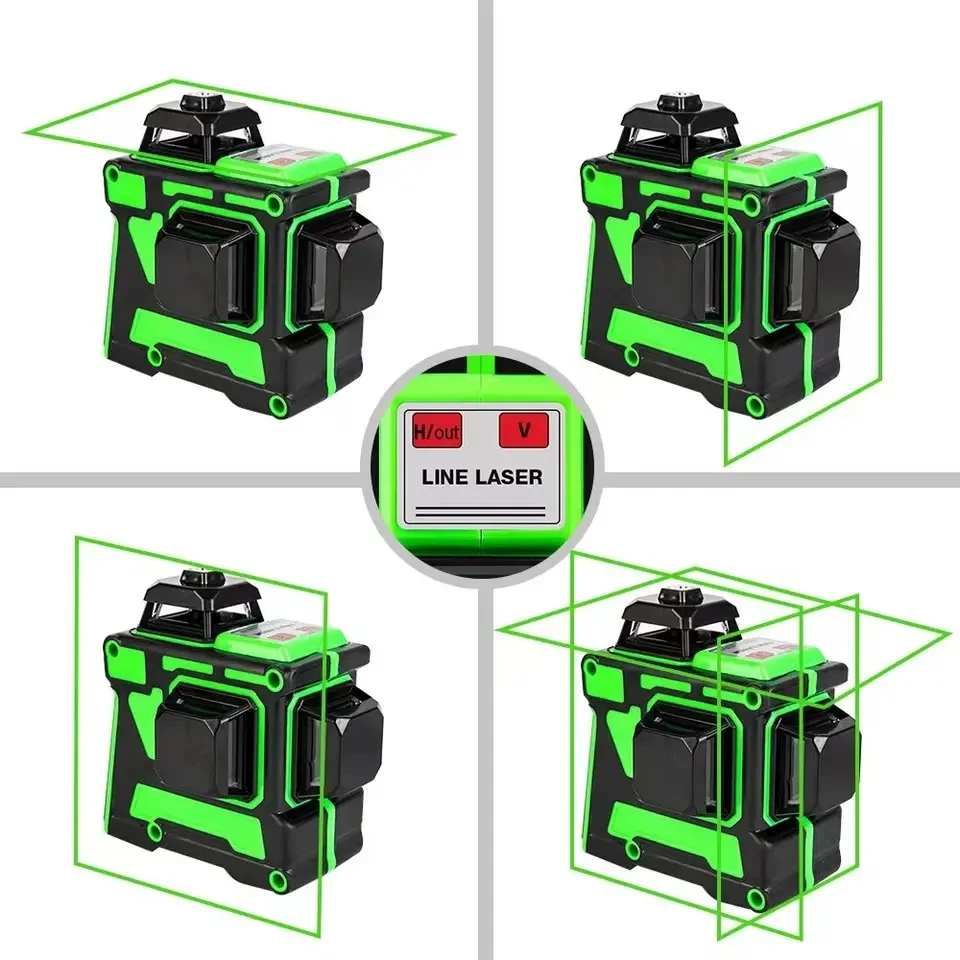 Hot Selling Factory 3D All-Around Wall Laser Level 12 Lines 3D Self-Leveling 360 Green Rotary Industrial Meter Original Battery