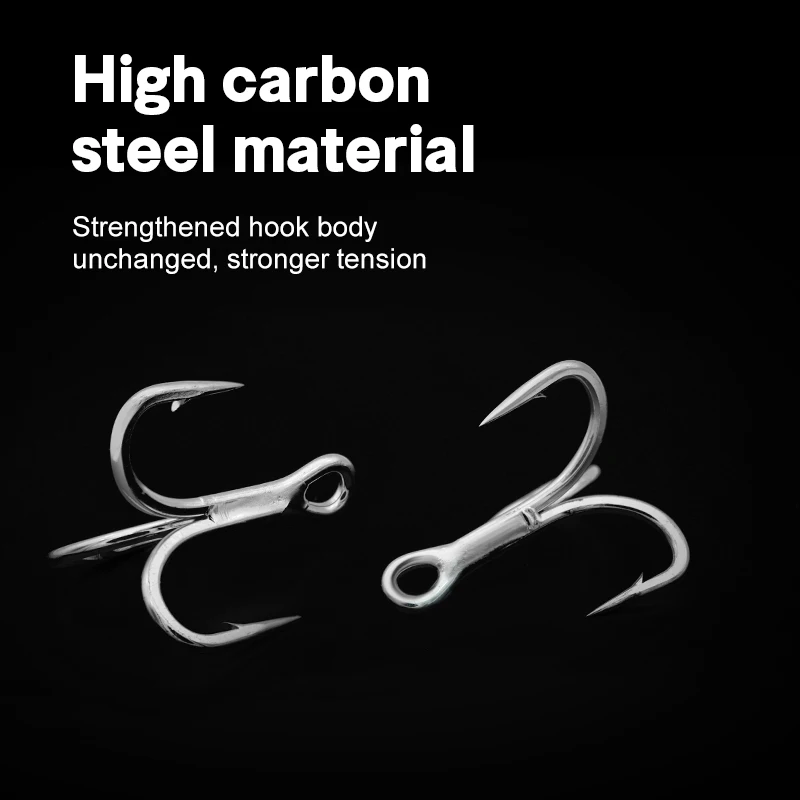 HOWELL High Carbon Steel Round Bend Fishing Tackle Light Tin Corrosion Resistant Saltwater Treble Hook Fish