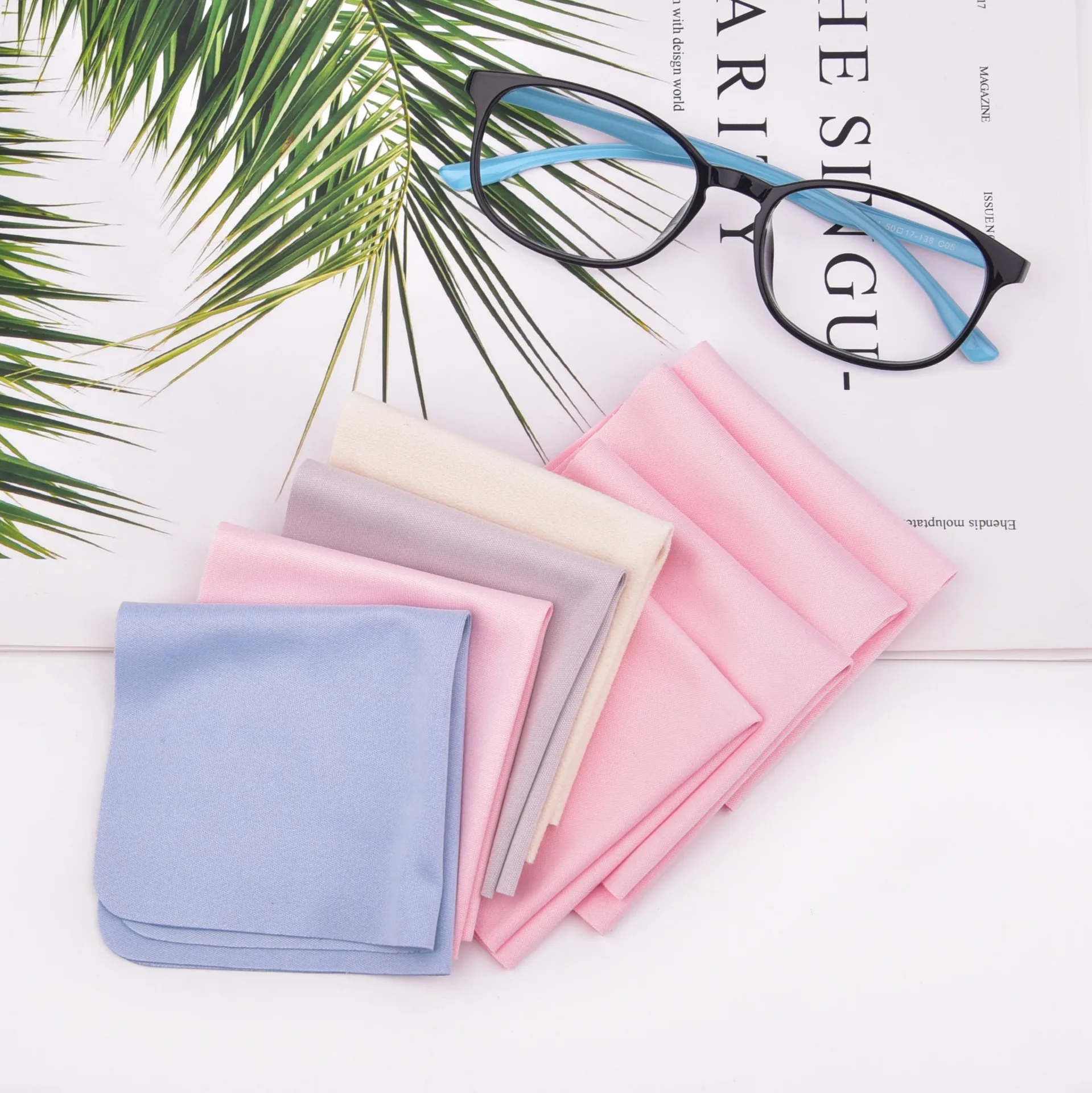 Microfiber cloth cleaner custom pink glasses cleaner cloth printed pouch bags