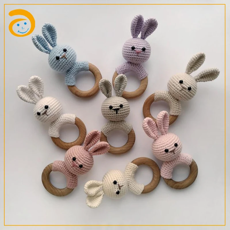 Animal crochet toys amigurumi rattle teething