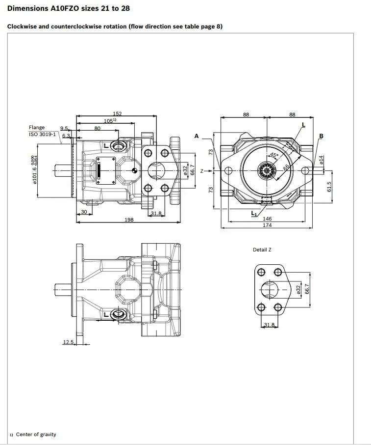 Rexroth A10FZO/A10FZG (R902518486) осевой плунжерный насос по лучшей цене