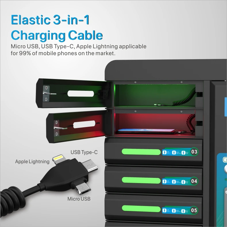  Hot Sale Electronic Safe Storage Intelligent Coin System 8 Door Electric Lock cellphone charging