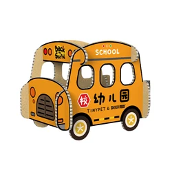 TINYPET New Arrival Cardboard Cat Scratcher School Bus Shape Cat Scratch Bed Post Wholesale Cat Accessories