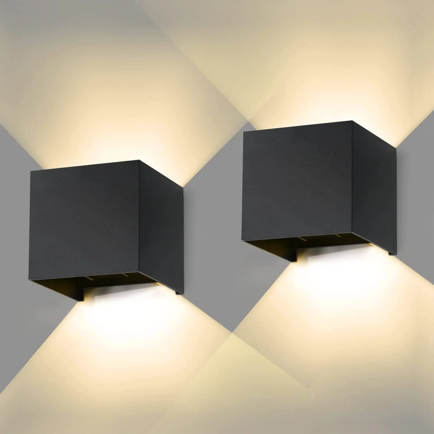 landscape aluminum waterproof square outdoor up and down adjustable led 6w cube led wall lamp