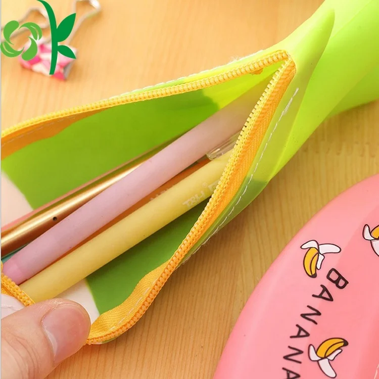  OKSILICONE уникальный силиконовый пенал с зеленым луком кошелек для монет водонепроницаемый на молнии