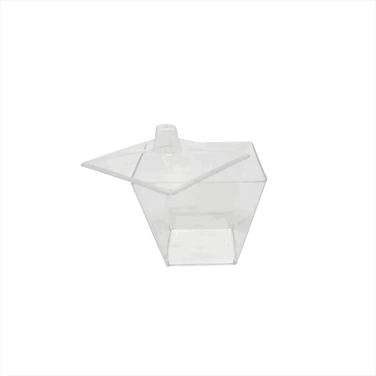 Mini Parfait Cups Clear Reusable Mini Plastic Dessert Cups Square Tasting Bowl Appetizers Puddings Cups with Lid