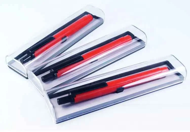 promotional gifts pen package custom logo transparent pen case plastic box for pen