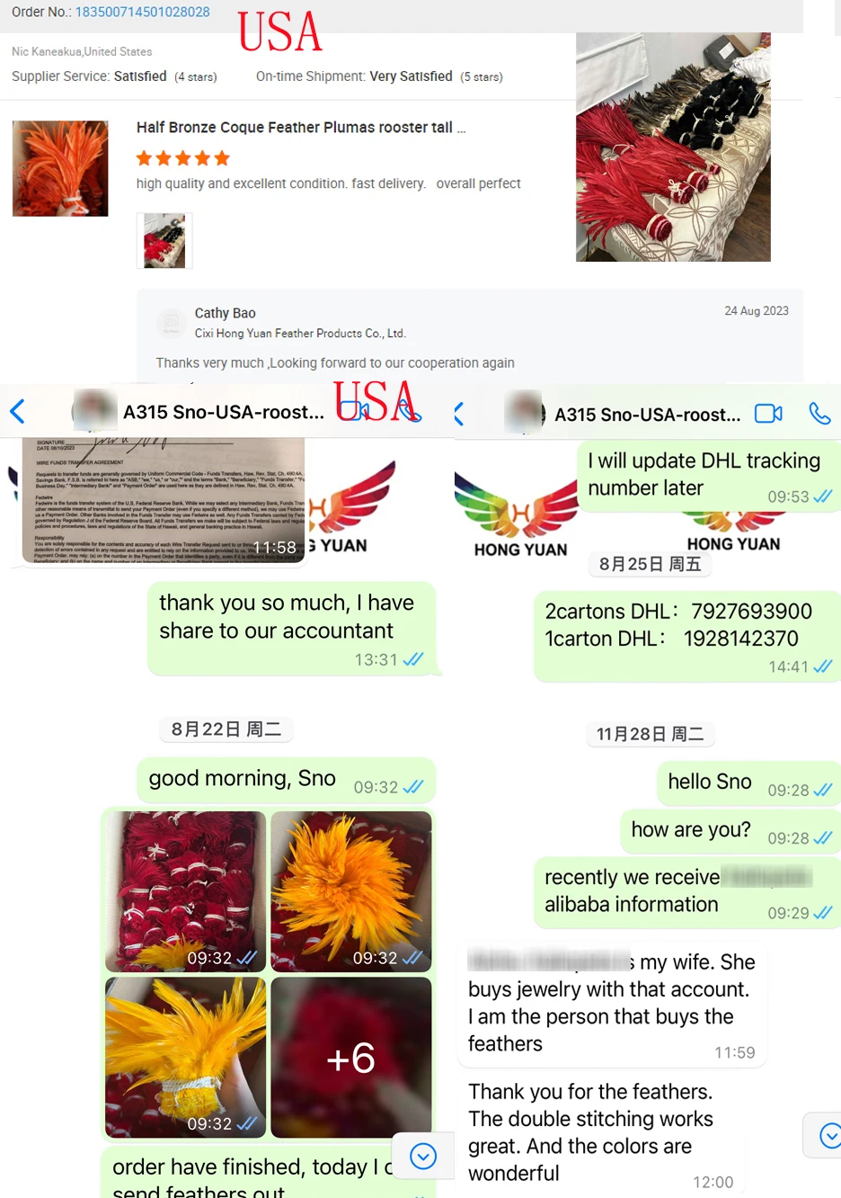 Factory hot sell  4/6inch Dyed White Rooster Saddle Feathers strung for carnival