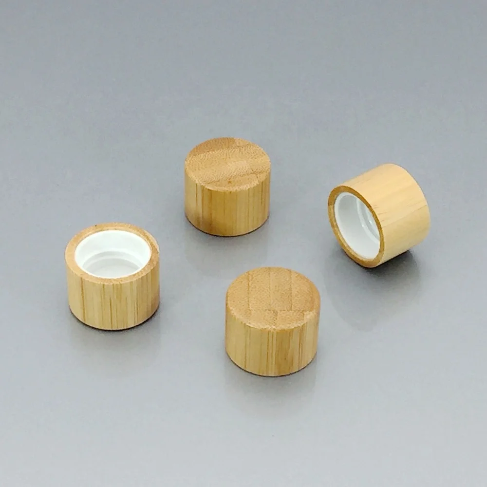 20/410 plastic screw cap bamboo cap 20 mm wooden bottle cap cosmetic packaging