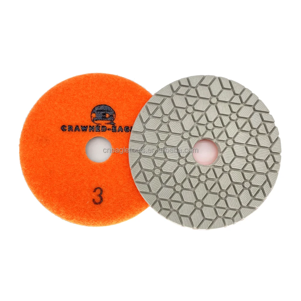 Fast and efficient wear-resistant polishing pad suitable for marble polishing snowflake pattern 4 inches 100mm 3 step