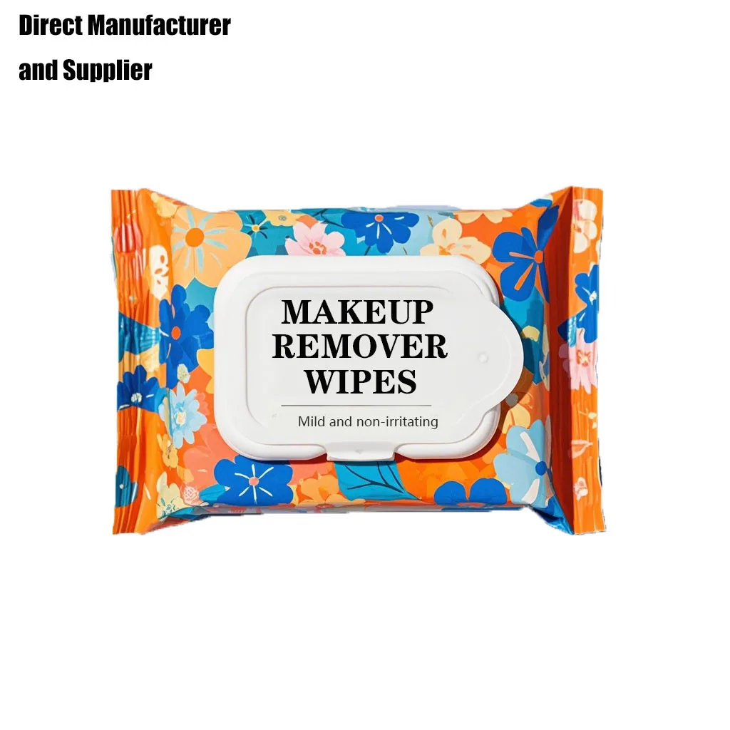 Wholesale Customization Makeup Remover Wipes 100% Biodegradable Towelette  Packaging Single Makeup Remover wet wipes With Logo