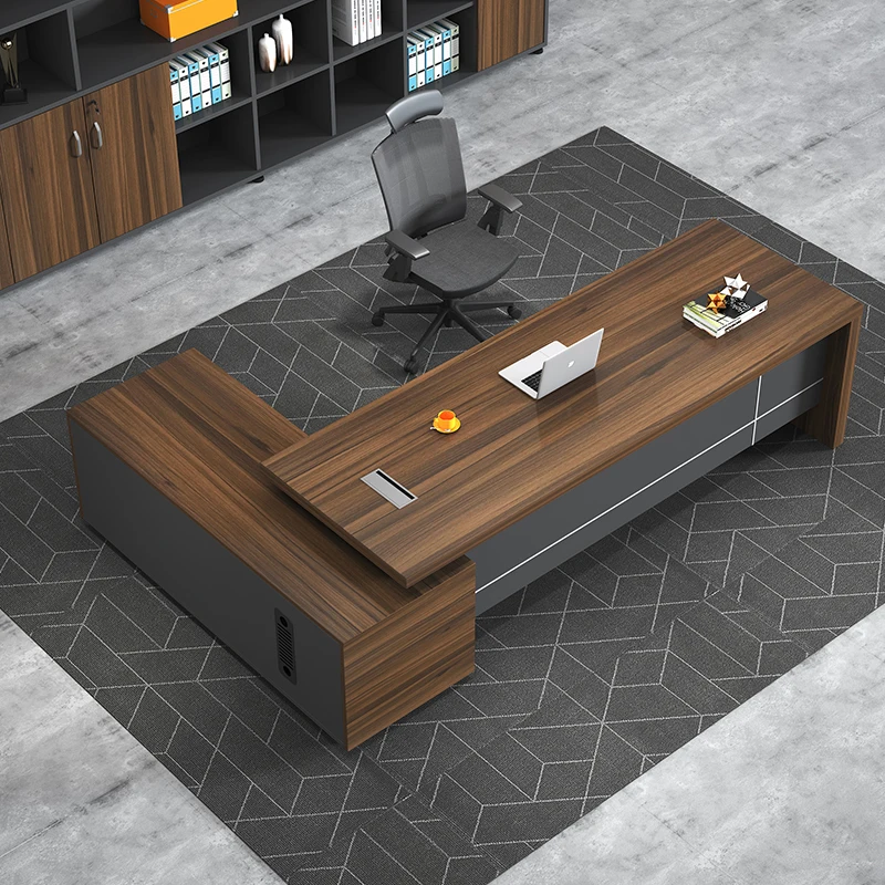 Modern Wooden L shape Executive Workstation Manager Boss Ceo Desk Table For Company Office