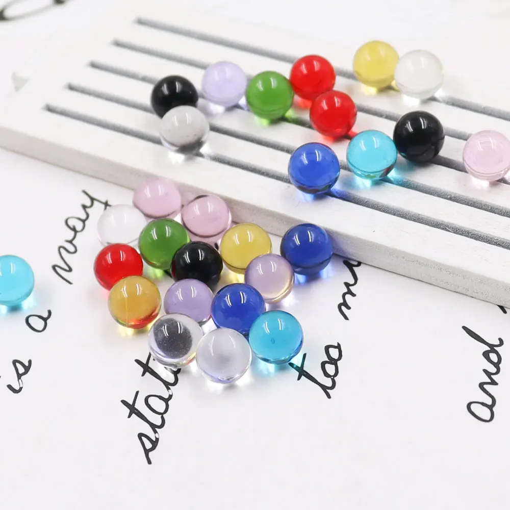 Stock 10mm violet red amber color crystal ball beads original glass beads without hole for diy mosaic culture making
