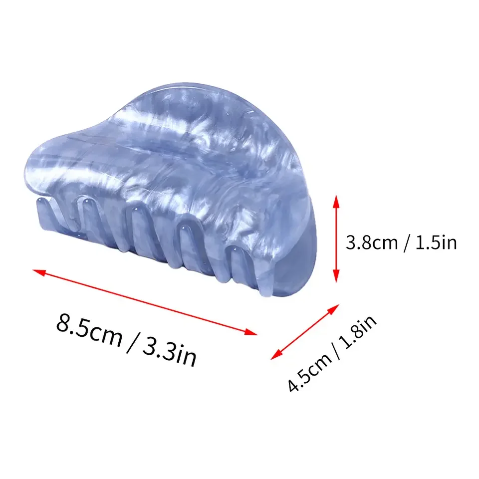 Wholesale 8.5cm Marbling Pastel Solid Color Acrylic Hair Jaw Clip Vintage Medium Semicircle Hair Shark Claw Clamps