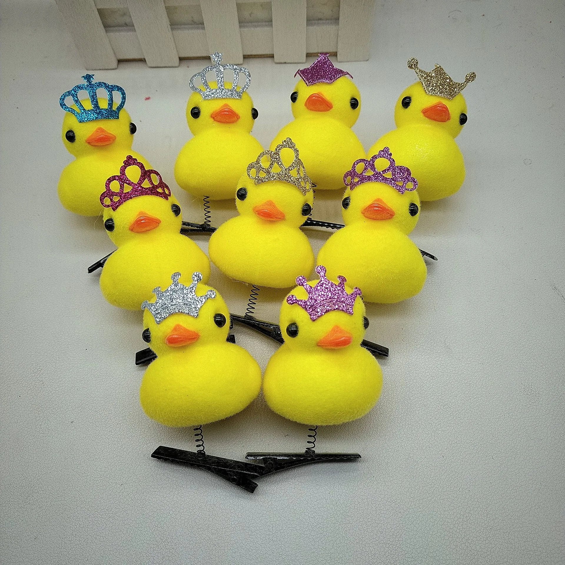 Wholesale Hot Selling Acting Cute Plush Yellow Baby Duck Easter Mini Duck Hairpin Diy Material Hair Clip