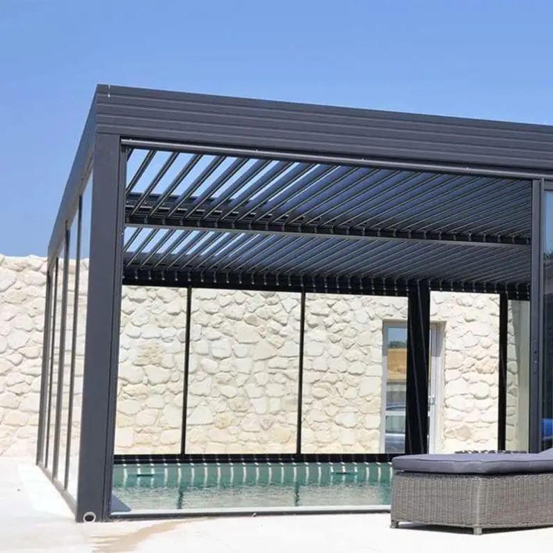 CLEARVIEW chinese european style iron gate sun vietnam pavilion and patio outdoor Gazebo pergola Aluminum pavilion for house