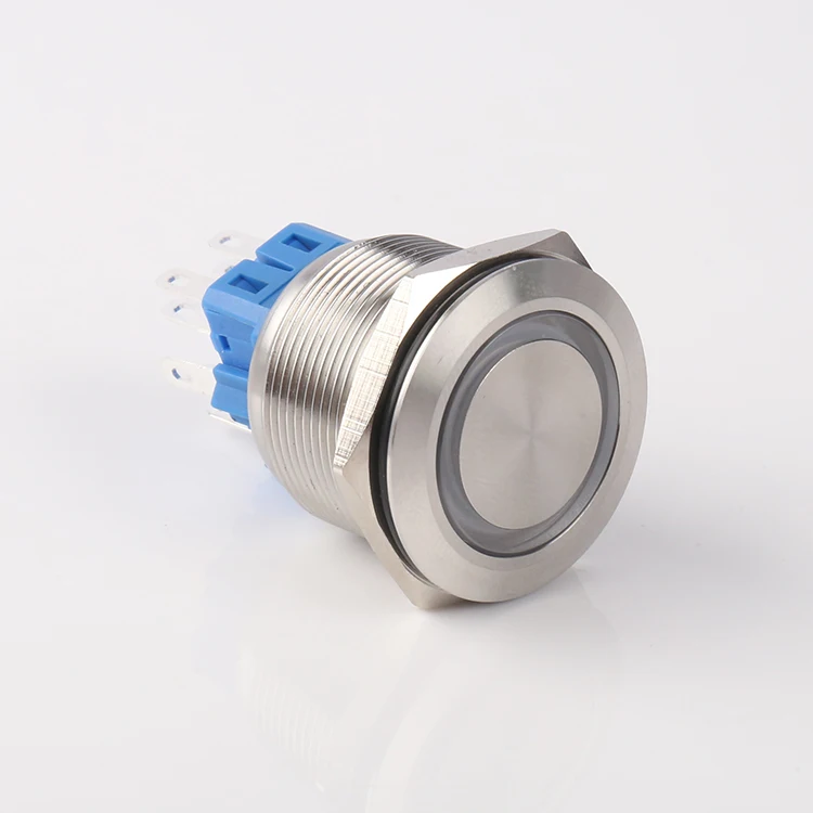 Waterproof 25mm Spdt Anti-vandal 10 pin Metal switch with led