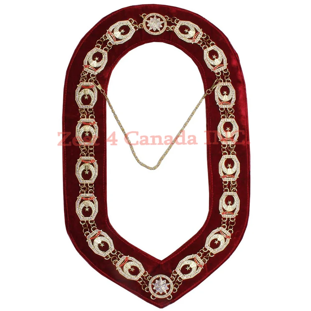 
Masonic Regalia Rhinestone Shriner Chain Collar / Regalia Masonic Shriner Rhinestone Star Chain Collar 