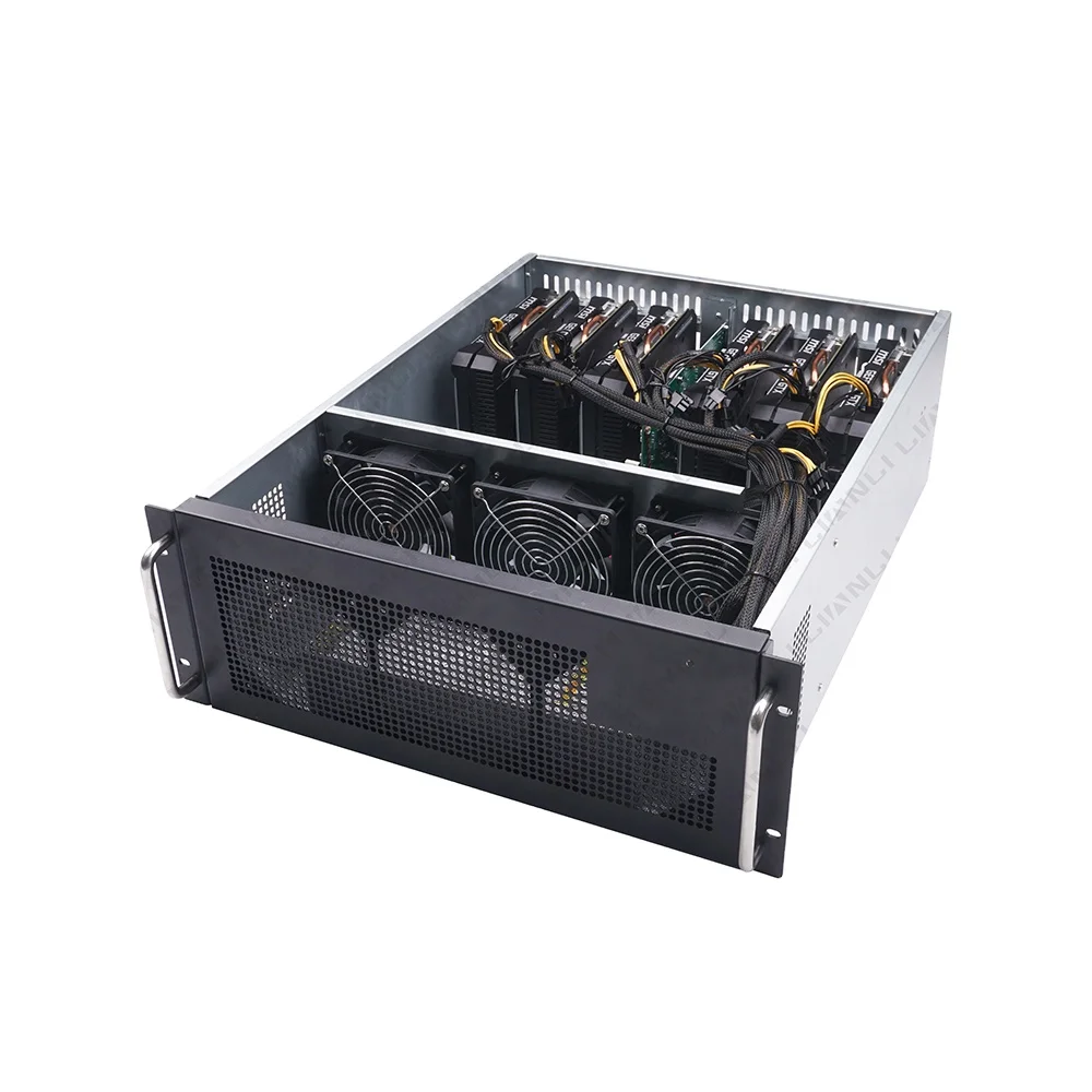 Корпус бесшумный для компьютера, 6/8 GPU RTX 3090 rig, корпус для сервера с вентилятором 4500 об/мин