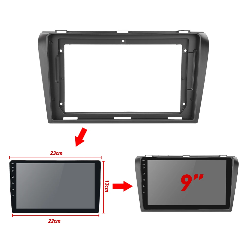 2DIN Car DVD Fascia Stereo Radio Fascias Dash Panel Plate Trim Kit Frame Cover For Mazda 3 AXELA 2004 2005 2006 2007 2008 2009