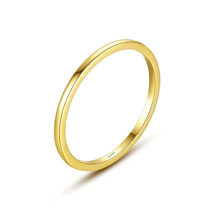 Real Gold Jewelry 14K Solid Gold Ring Engagement Wedding Band Ring