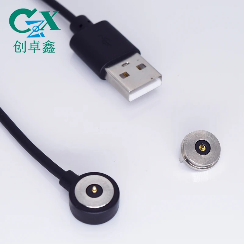 Type C To L Shape 2 Pin Magnetic Connector Data Charging Cable Pogo Pin Magnetic Male Female Connectors