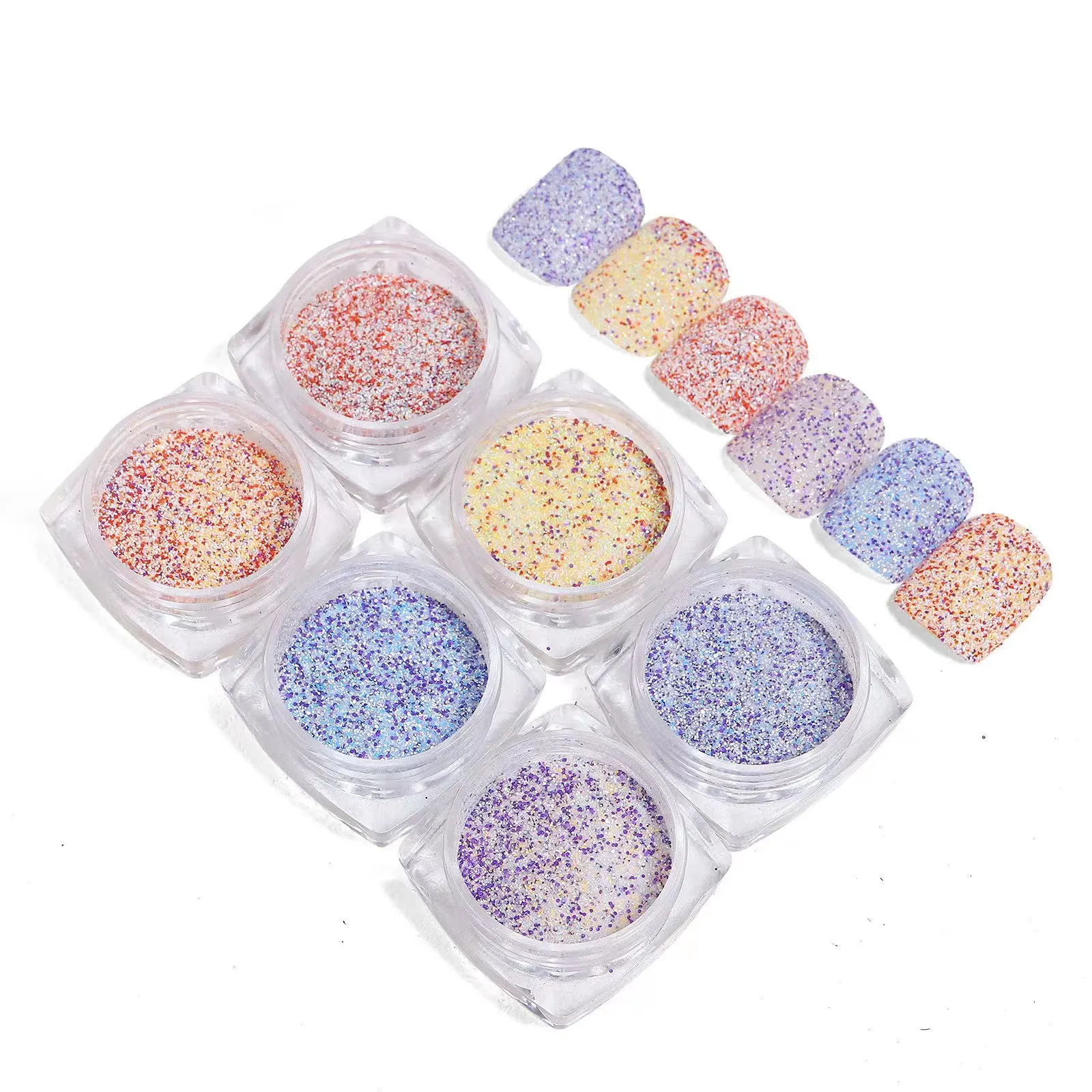 Nail Art Knitted Woolen Sugar Powder Manicure rainbow glitters for beauty nails