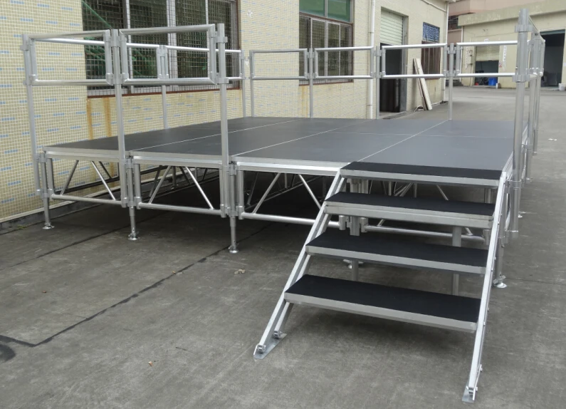18mm Thick Anti-slip Folding Wedding Lighting Concert Stage 1.22x2.44 1.22x1.22m Mobile Exhibition Event Plywood Stage Podium