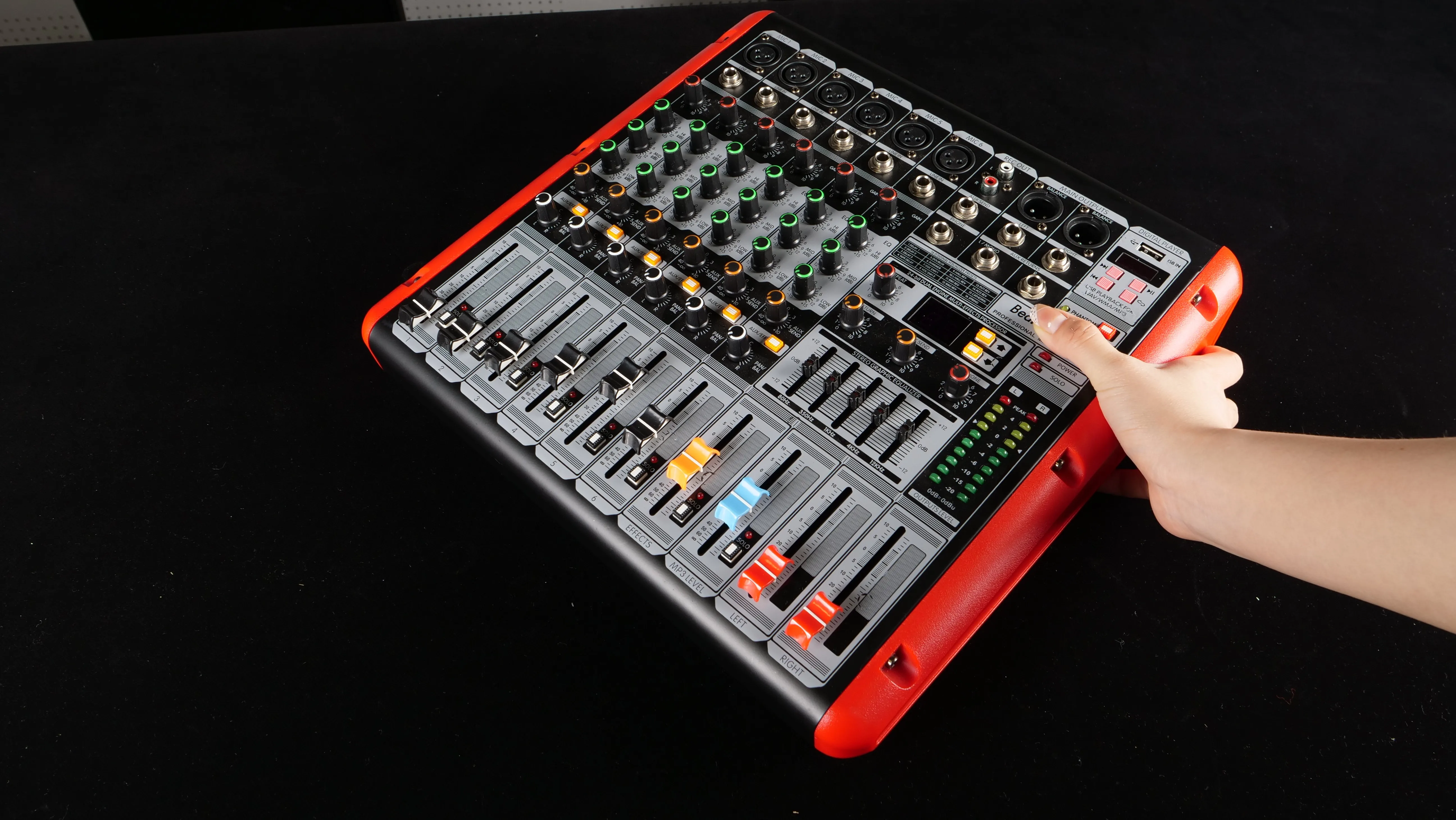 Beatasy professional audio mixers mixing consoles 6 channel BT USB drive compatible