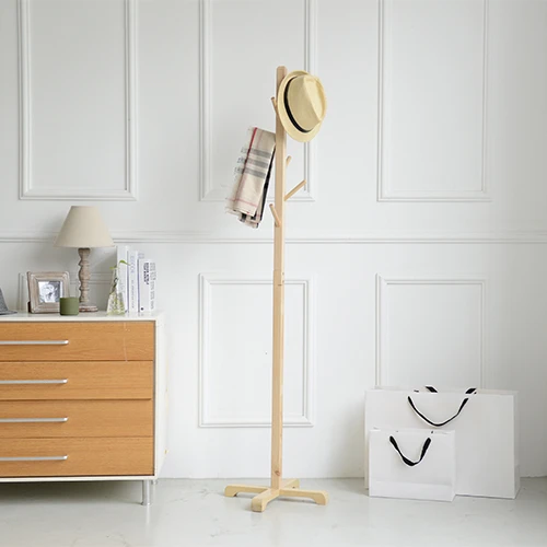
Cheap Bedroom Antique Hanger Clothes Floor Solid Wood Cross Tree Shaped Coat Hat Stand Rack 