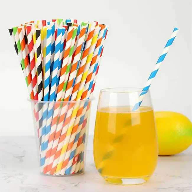 
 Disposable Biodegradable Drinking Paper Ecological Bamboo FSC standard  Paper Straws  