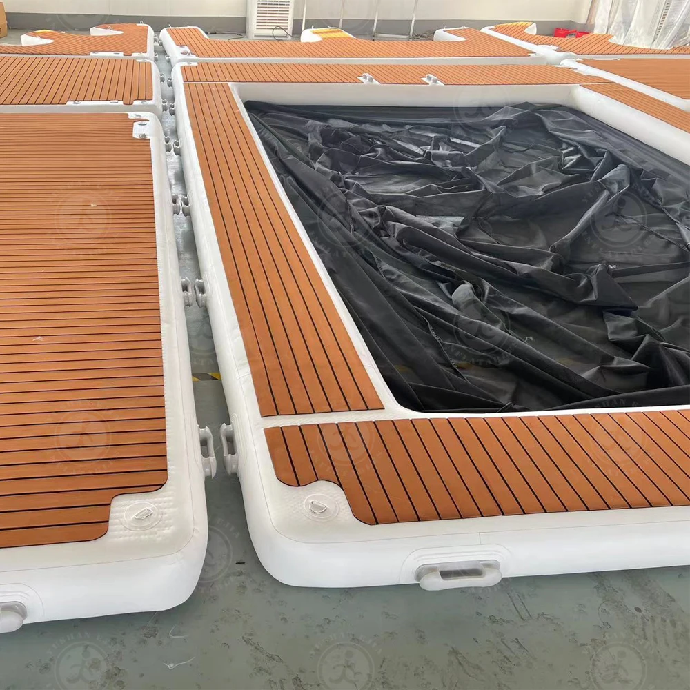 Water Floating Inflatable Floating Dock Pool Loungers Mat For Water Entertainment Platform inflatable Sea Pool floating