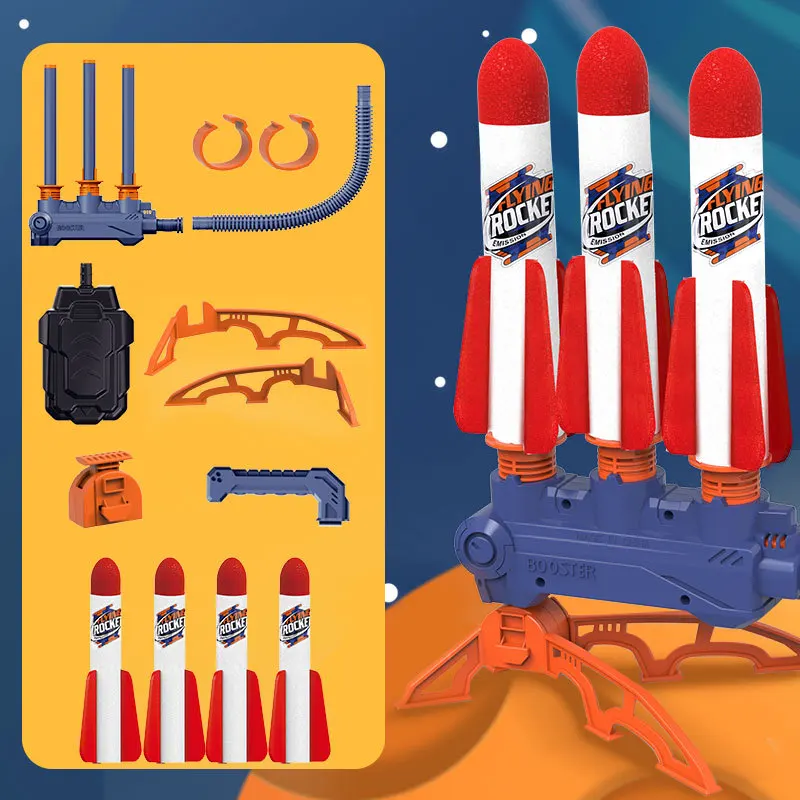 2 modes outdoor interactive toy skyrocket Flying Foam Rocket soft bullet flying rocket plane boys Foam rocket toy