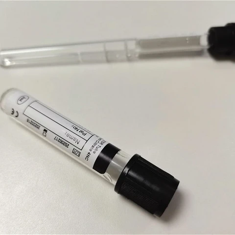 black  cap Plasma Blood Collection Tube PET and Glass Material 1.6ml  ESR Tube