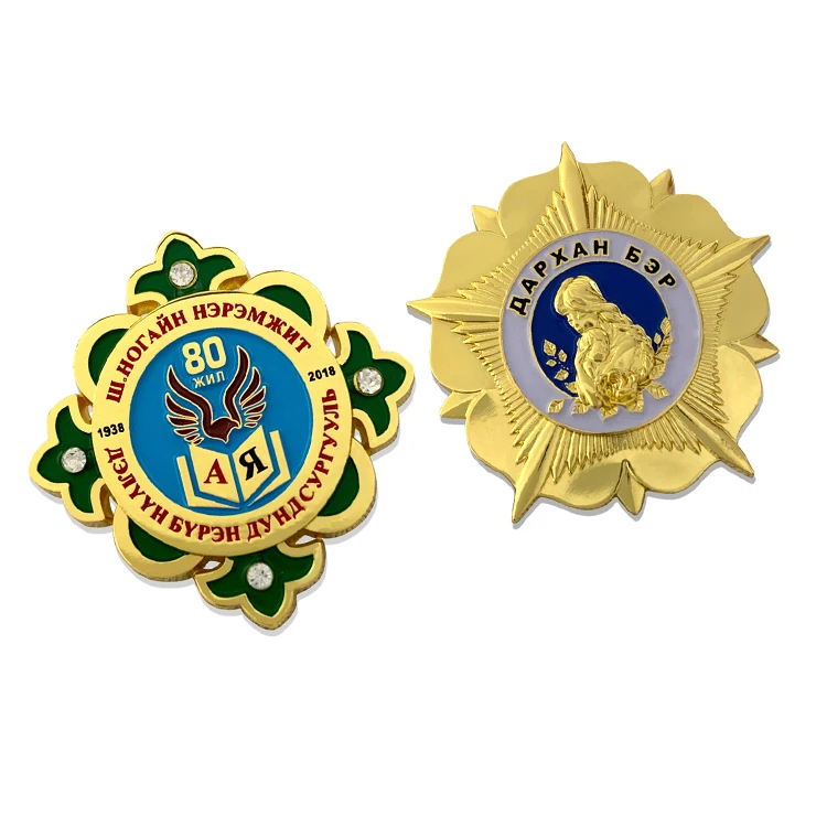 custom letter shaped badge company name butterfly buckle metal lapel pin badge