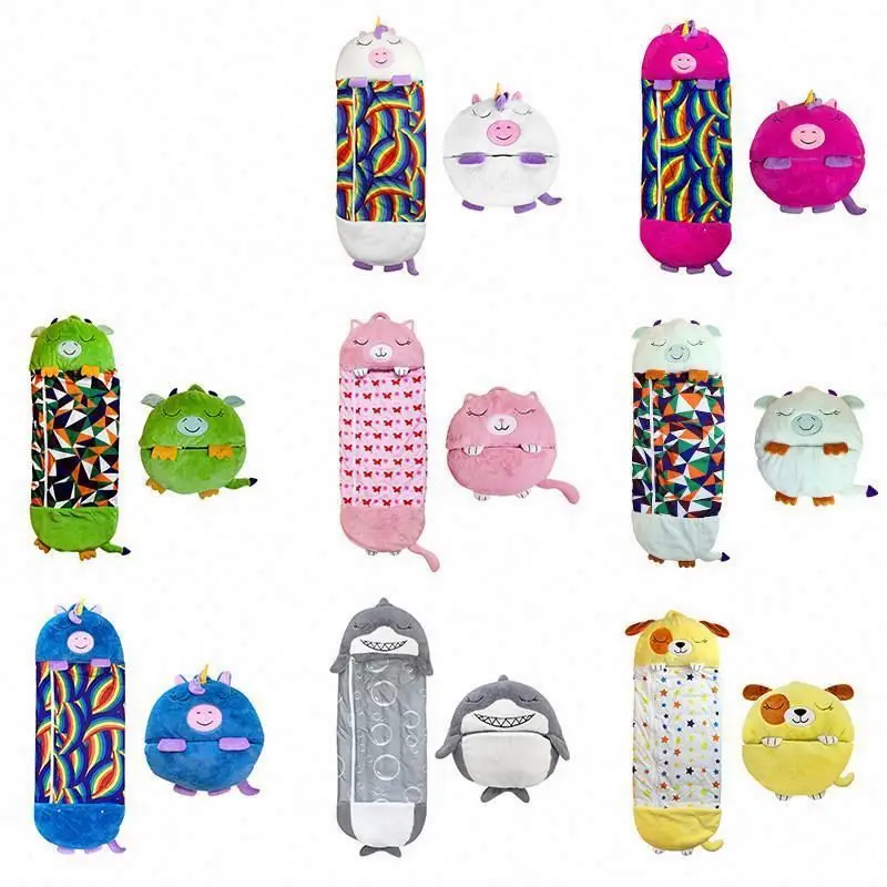 Baby Boys Girls Plush Doll Pillow Warm Soft Sleep Sack Cartoon Animal Children Kids Plush Sleeping Bag With Pillow