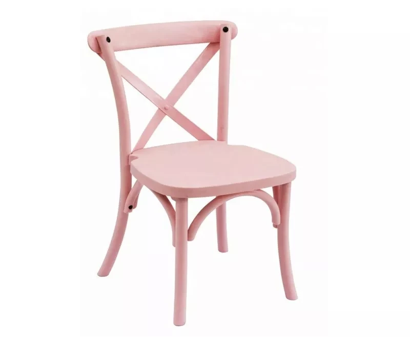 White pink Color Kids Plastic Children Crossback Chair Material X Back Chair for Wedding Event