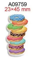 Cartoon Donut Food Planars Resin Flatback Printed 50pcs/lot for Charms DIY Hairbow Phone Keychain Decorations